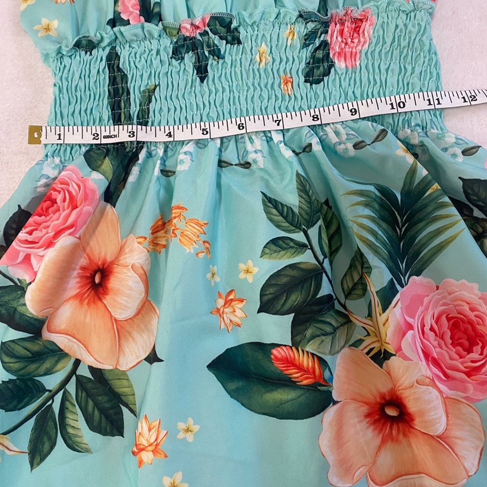 Elegant Floral Maxi Dress in Teal - Picture 10 of 11
